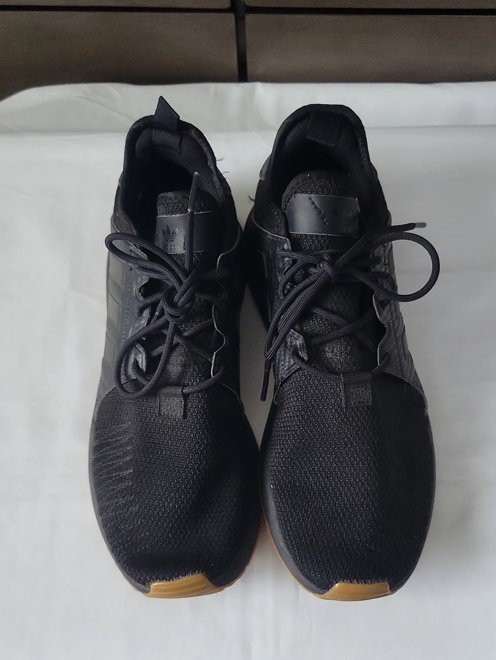 Adidas Men's Black Athletic Sneakers with Gum Sole